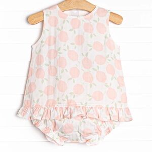 Stitchy Fish Pink Lemonade Muslin Diaper Set, Pink